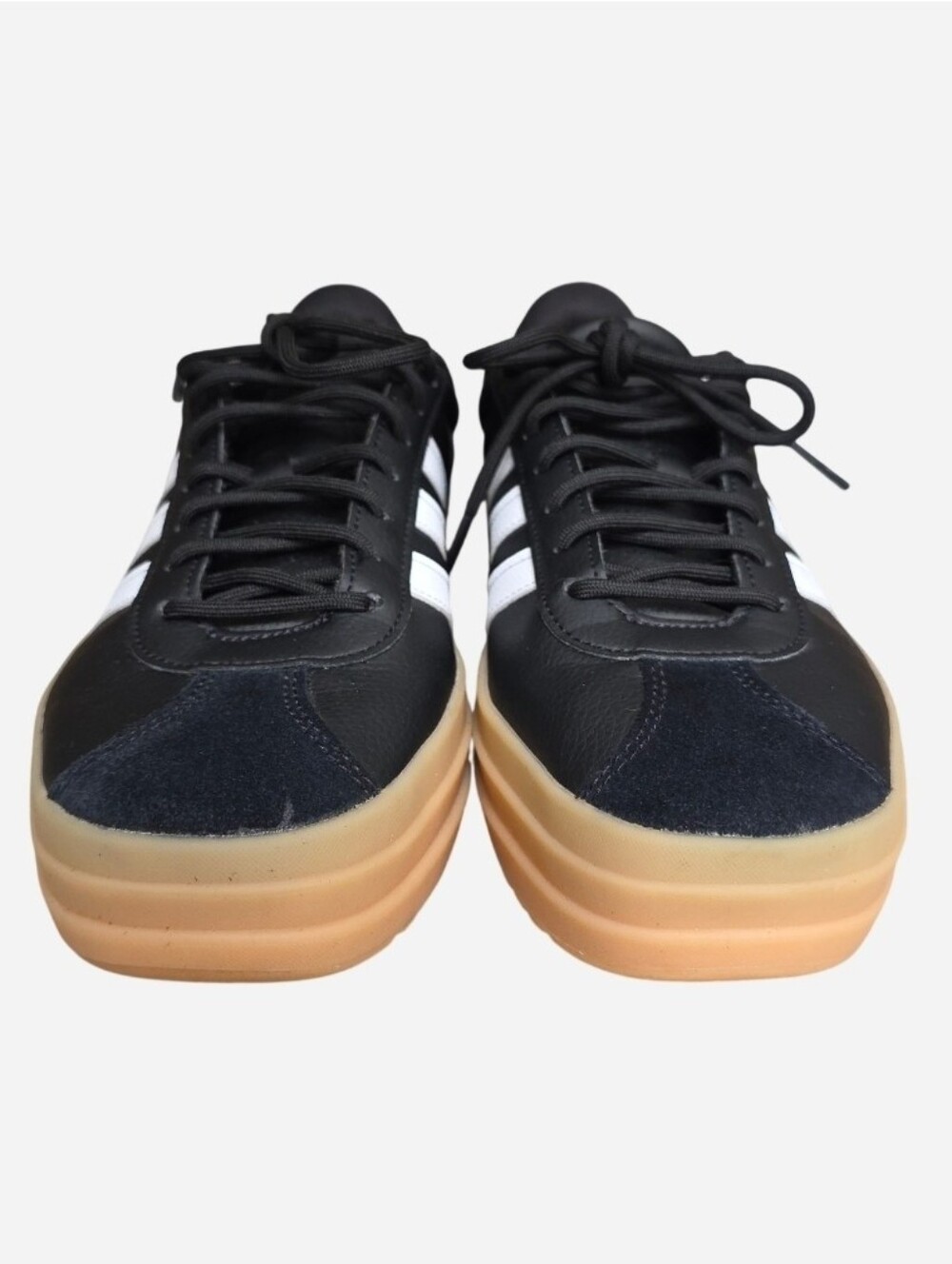 adidas VL Court Bold Platform Sneakers Black Leather And Suede Womens 8 - Picture 4 of 9